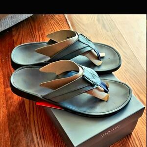 Mens Vionic Wyatt leather flip flop sandals